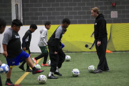 Youth soccer players participating in Starfire programs